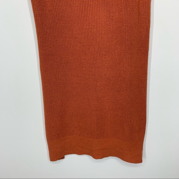 The Limited Solid Orange Wide Knit Sleeveless Crewneck Sweater Tunic Size Medium - Picture 7 of 12